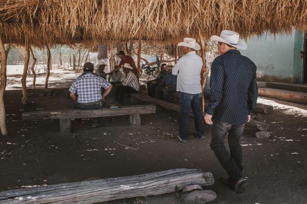 A traditio<em></em>nal Yaqui ceremo<em></em>nial hut in Vícam which is made from alfalfa